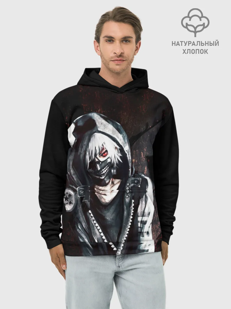 Худи мужской база хлопок / Ken Kaneki в капюшоне