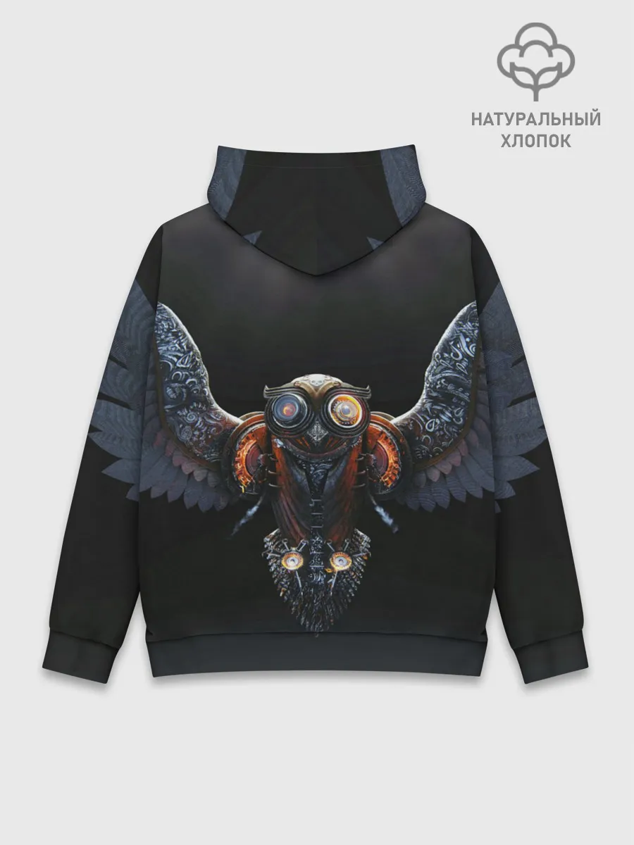 Худи мужской база хлопок / Steampunk owl