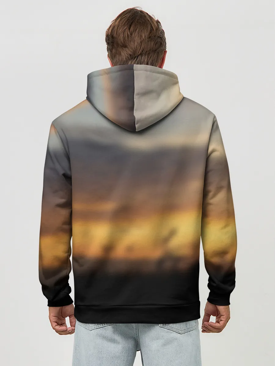 Худи мужской база хлопок / Бамблби и Чарли на закате