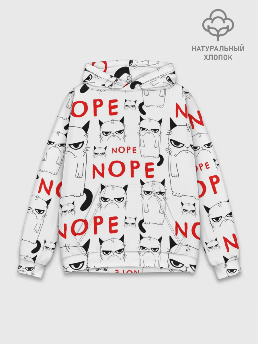 Худи мужской база хлопок / Grumpy Cat. Nope!