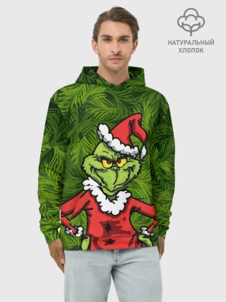 Худи мужской база хлопок / Гринч