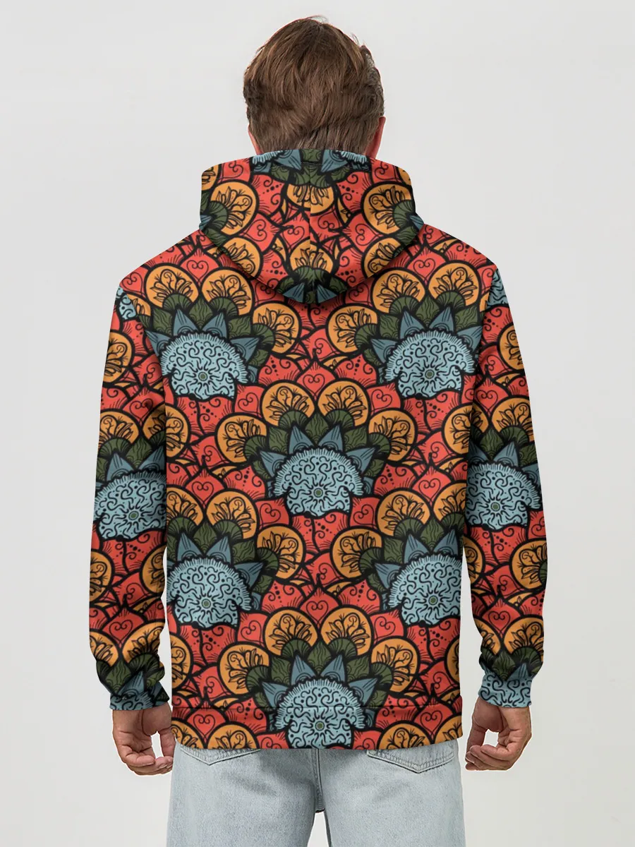 Худи мужской база хлопок / Узоры Бохо