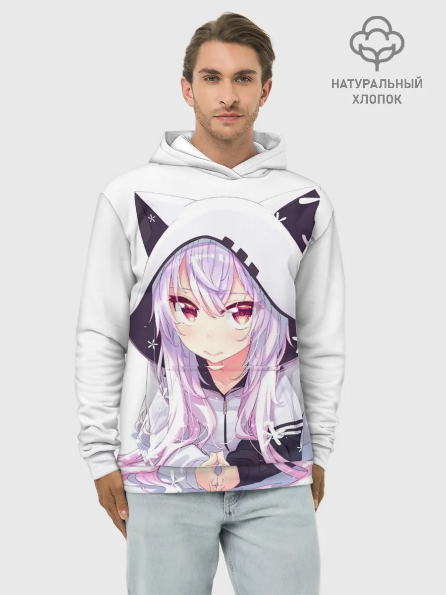 Худи мужской база хлопок / Няшная тян