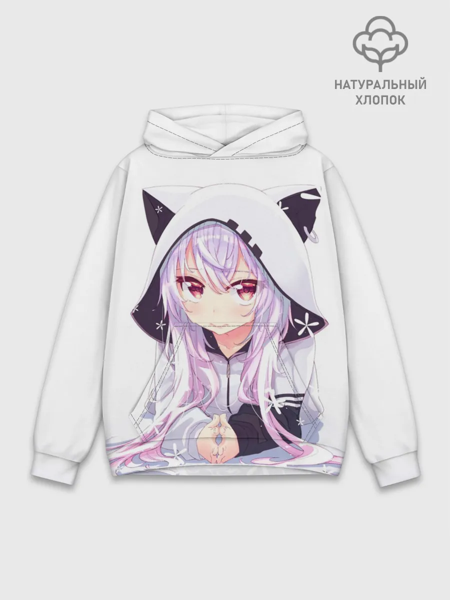 Худи мужской база хлопок / Няшная тян