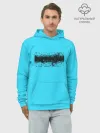 Худи мужской база хлопок / Гранж голубой