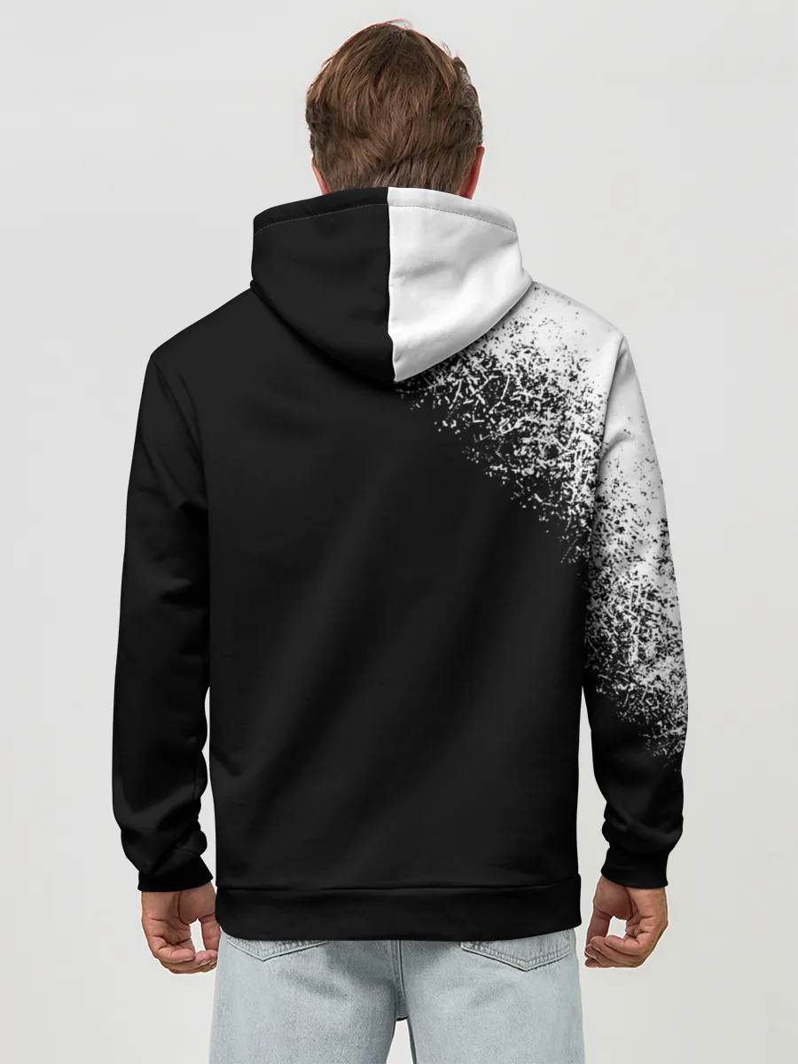 Худи мужской база хлопок / Убийца Гоблинов черно-белый