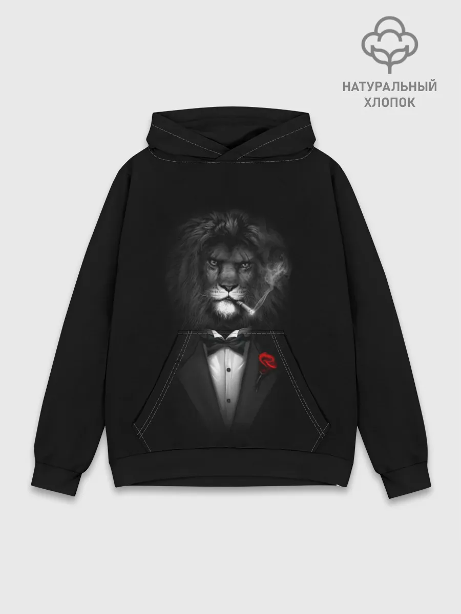 Худи мужской база хлопок / Лев