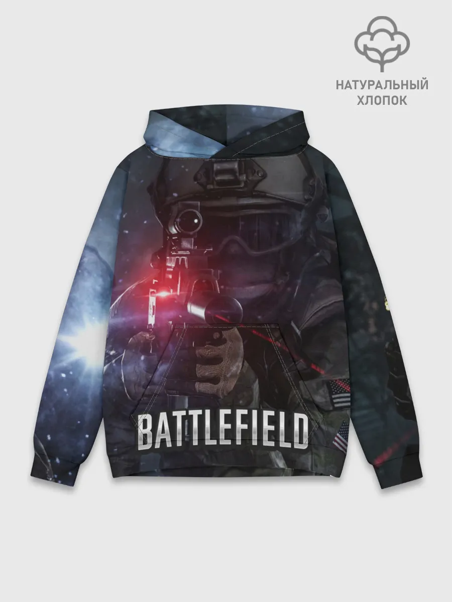 Худи мужской база хлопок / BATTLEFIELD