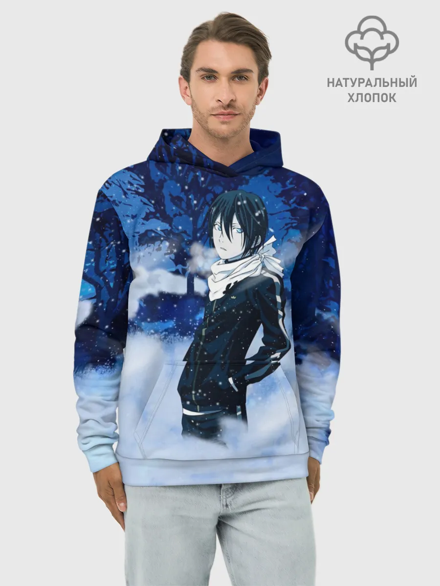 Худи мужской база хлопок / Снежный Ято. БЕЗДОМНЫЙ БОГ