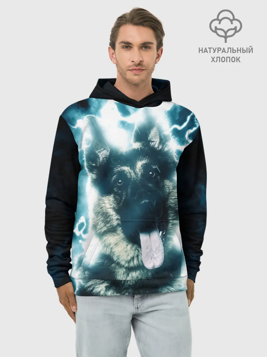 Худи мужской база хлопок / Немецкая овчарка