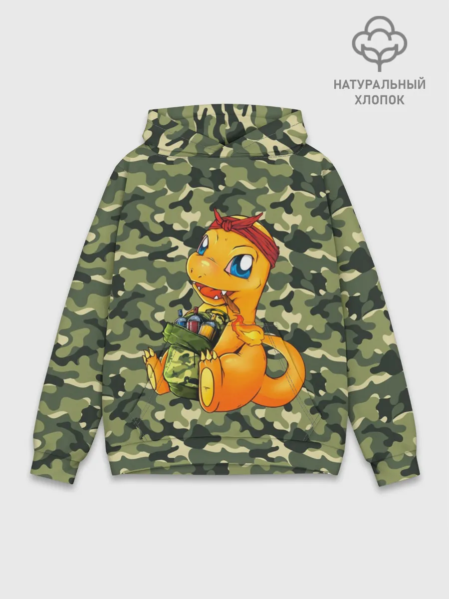 Худи мужской база хлопок / Покемон Чармандер