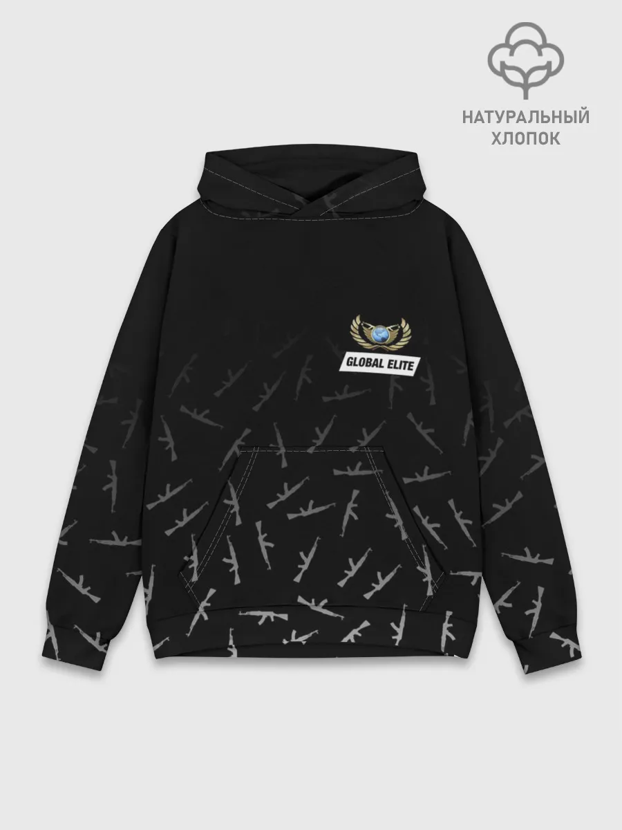 Худи мужской база хлопок / GLOBAL ELITE CS GO