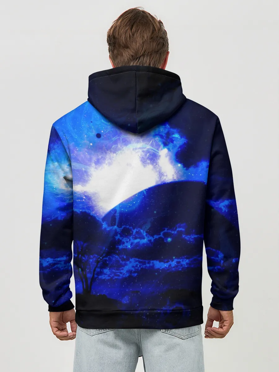 Худи мужской база хлопок / Космический закат