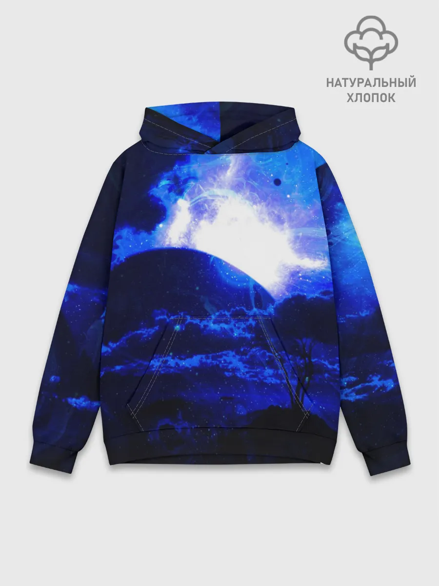 Худи мужской база хлопок / Космический закат