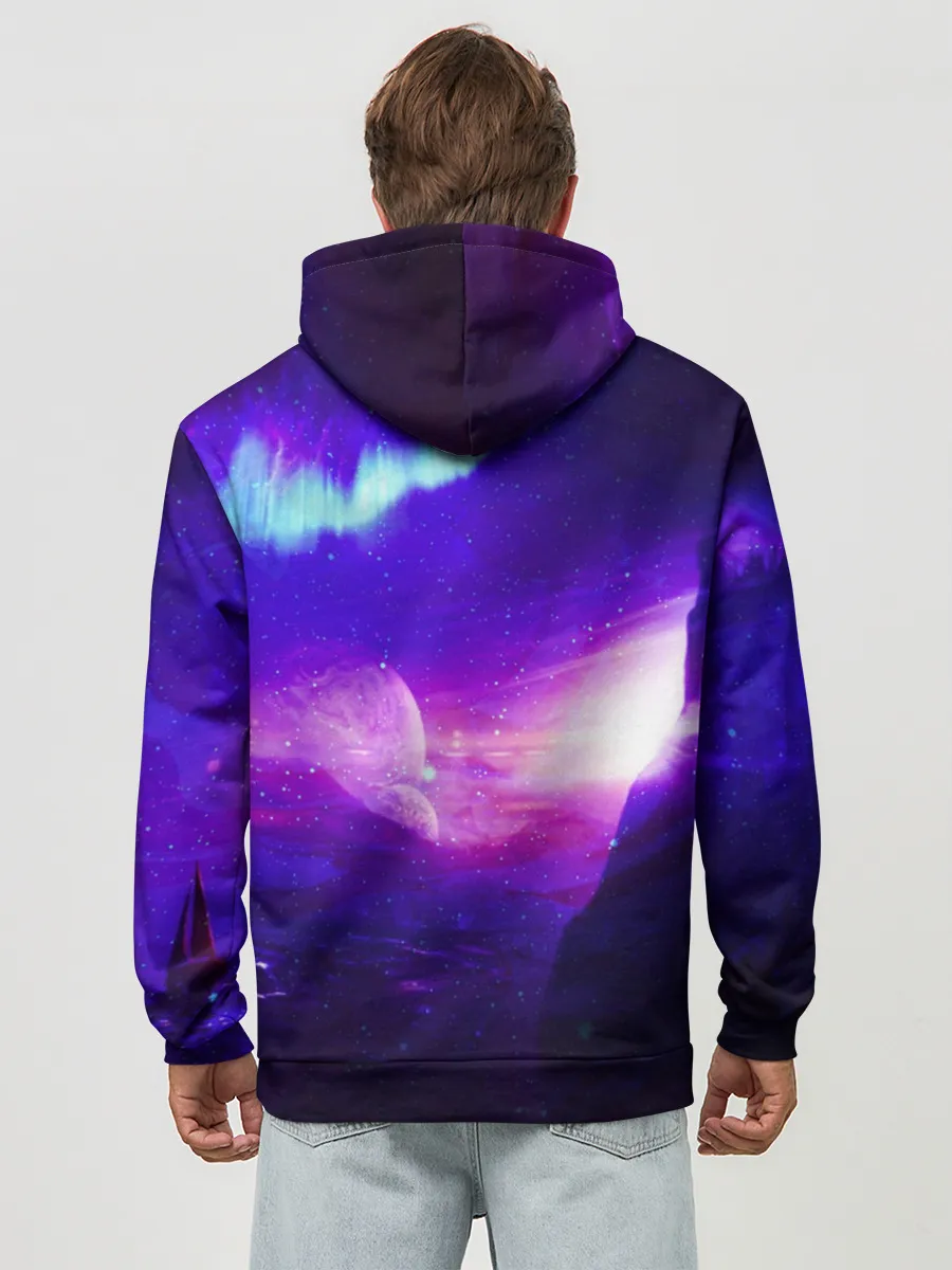 Худи мужской база хлопок / Космическое сияние