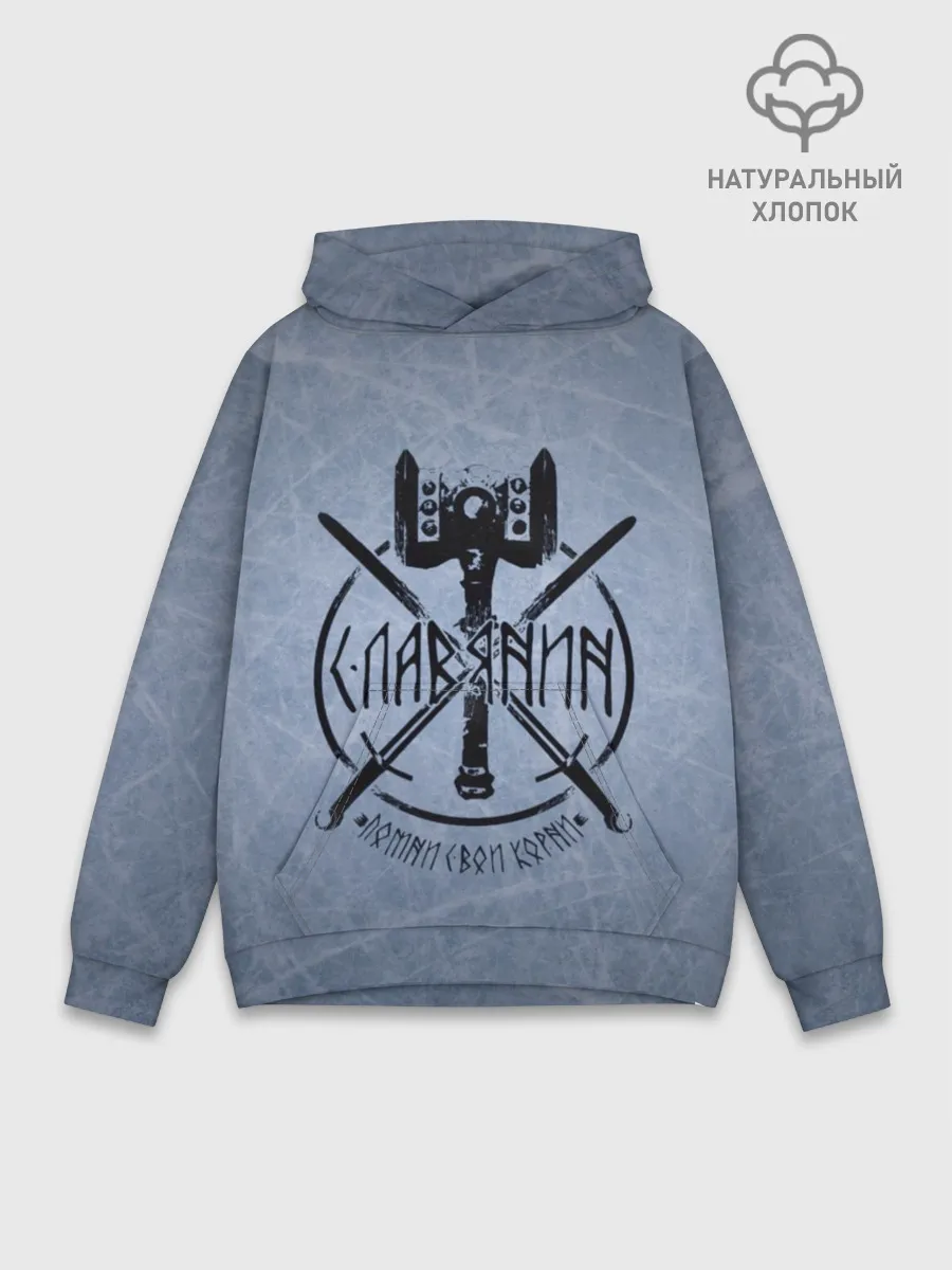 Худи мужской база хлопок / Славянин, помни свои корни!