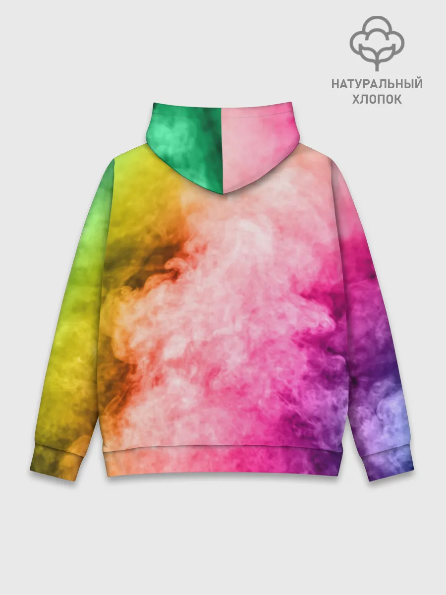 Худи мужской база хлопок / Радужный дым