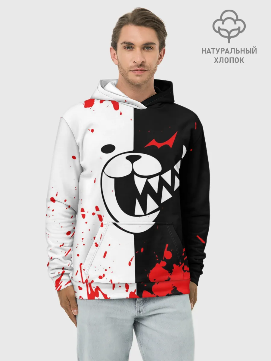 Худи мужской база хлопок / MONOKUMA Blood