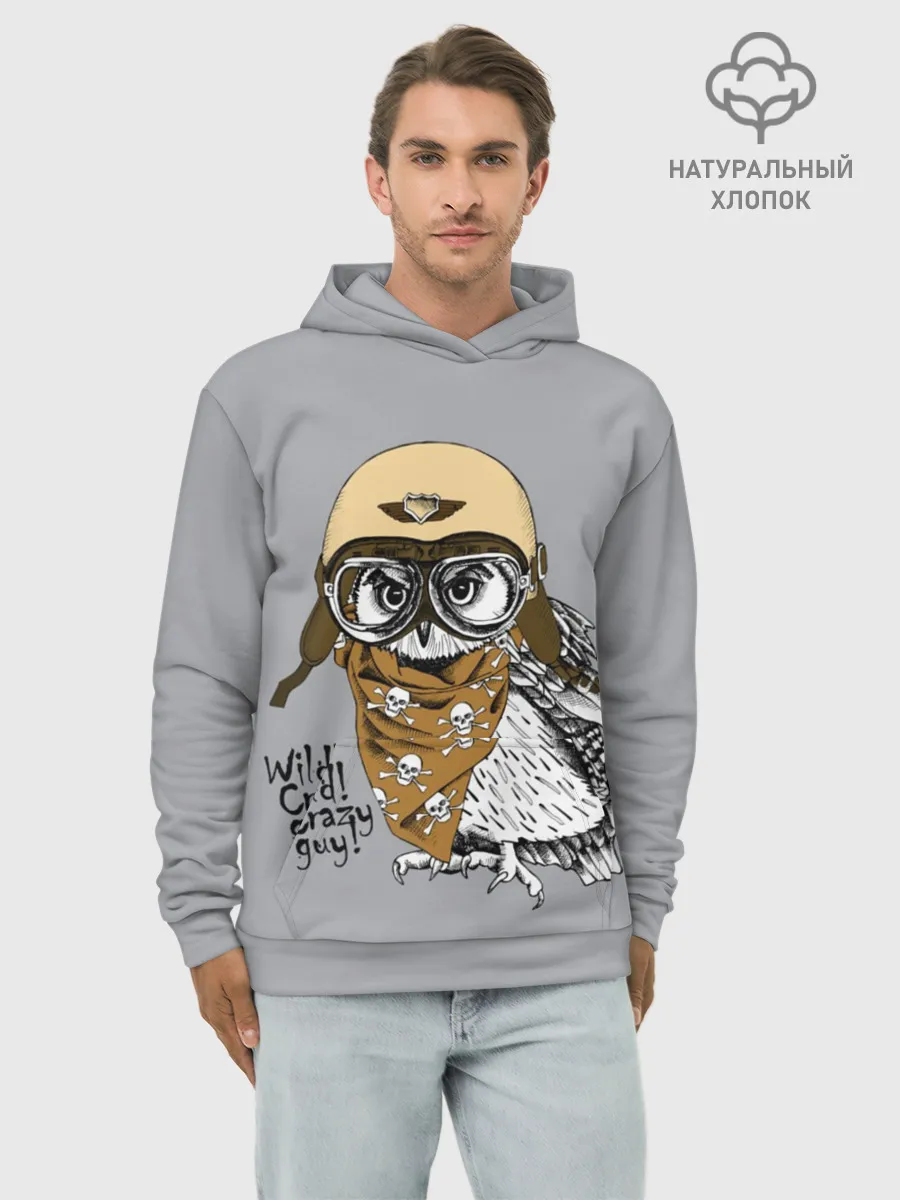 Худи мужской база хлопок / Wild! Сrazy guy!