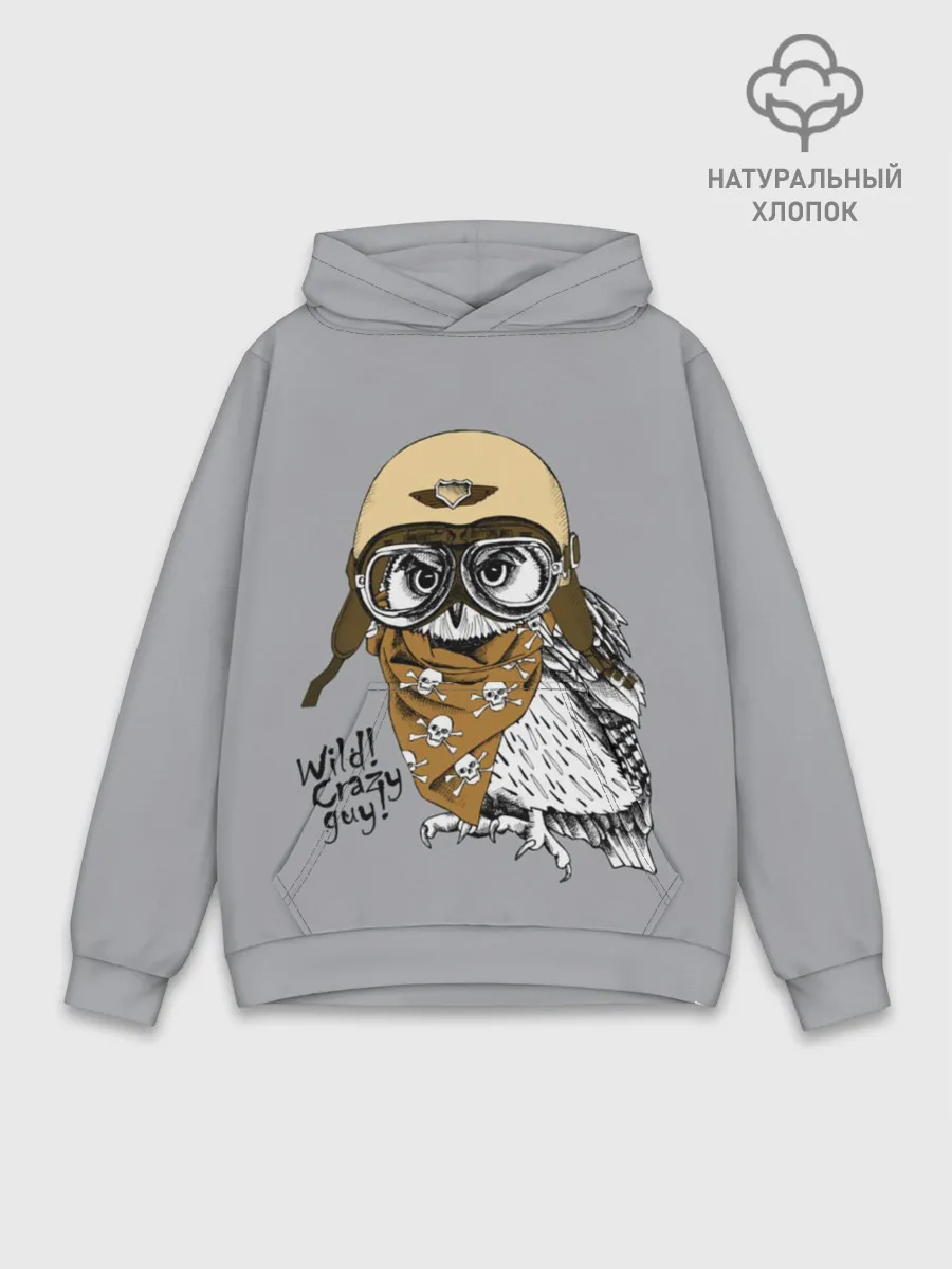 Худи мужской база хлопок / Wild! Сrazy guy!