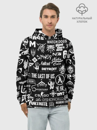 Худи мужской база хлопок / ЛОГОТИПЫ ИГР