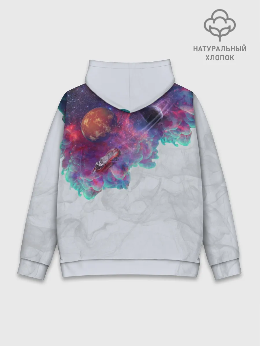 Худи мужской база хлопок / Илон Маск курит космос