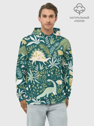 Худи мужской база хлопок / Динозавры