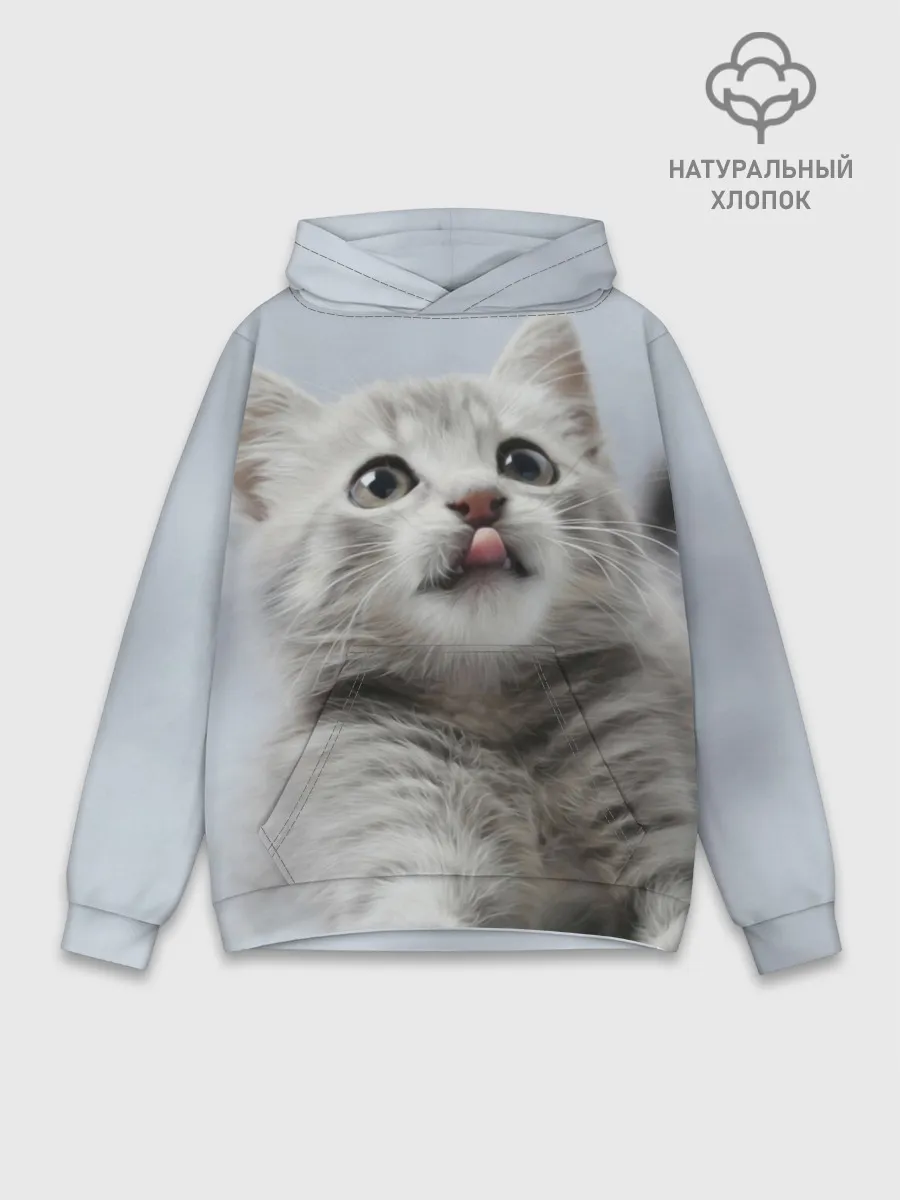Худи мужской база хлопок / Котенок