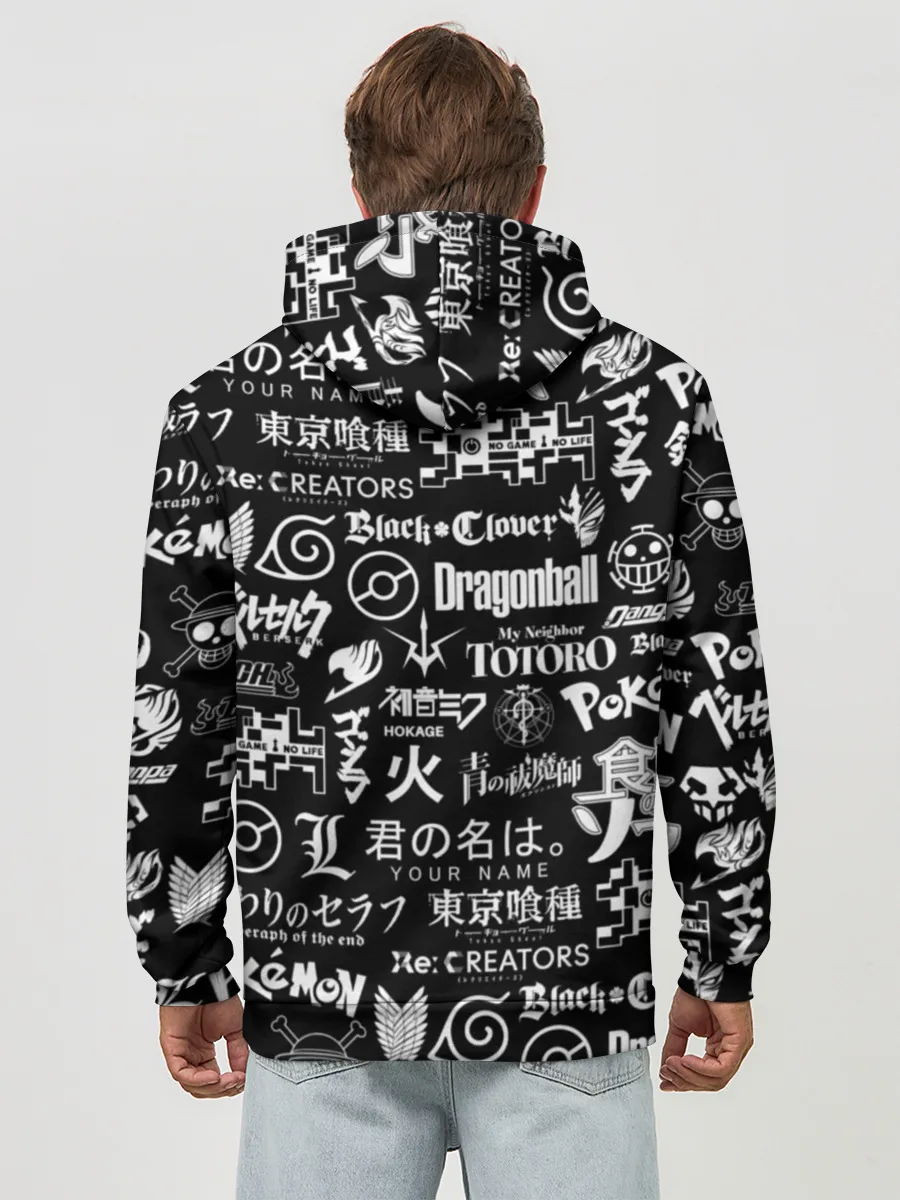 Худи мужской база хлопок / ЛОГО АНИМЕ МУЛЬТФИЛЬМОВ