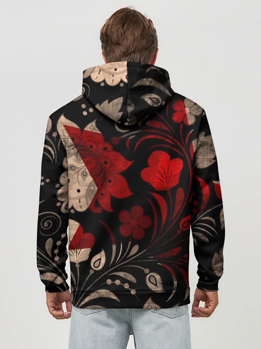 Худи мужской база хлопок / Медведь в ушанке