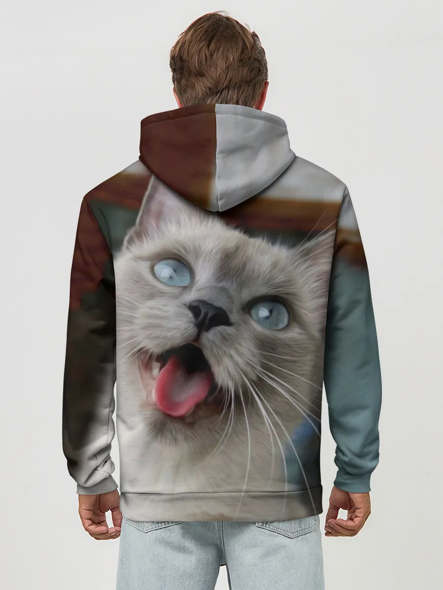 Худи мужской база хлопок / Сиамский котенок