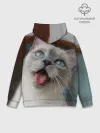 Худи мужской база хлопок / Сиамский котенок