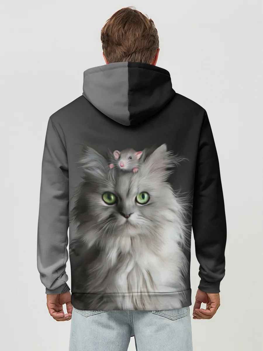 Худи мужской база хлопок / Кот и мышка