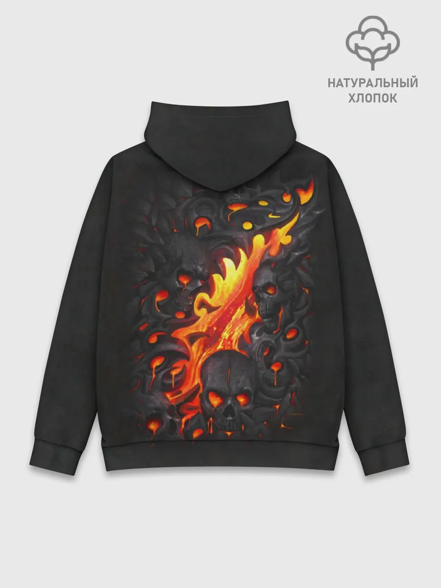 Худи мужской база хлопок / Skull Lava