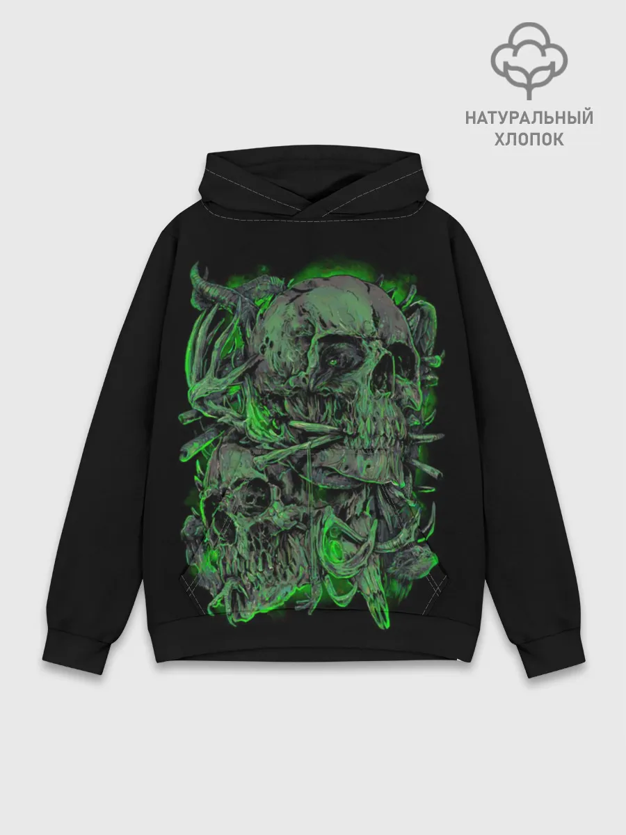 Худи мужской база хлопок / Черепа