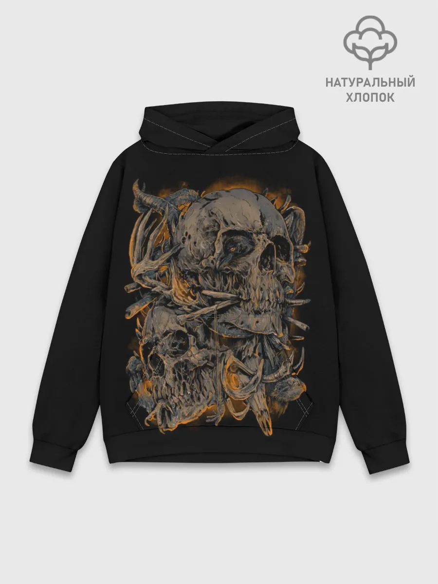 Худи мужской база хлопок / Черепа