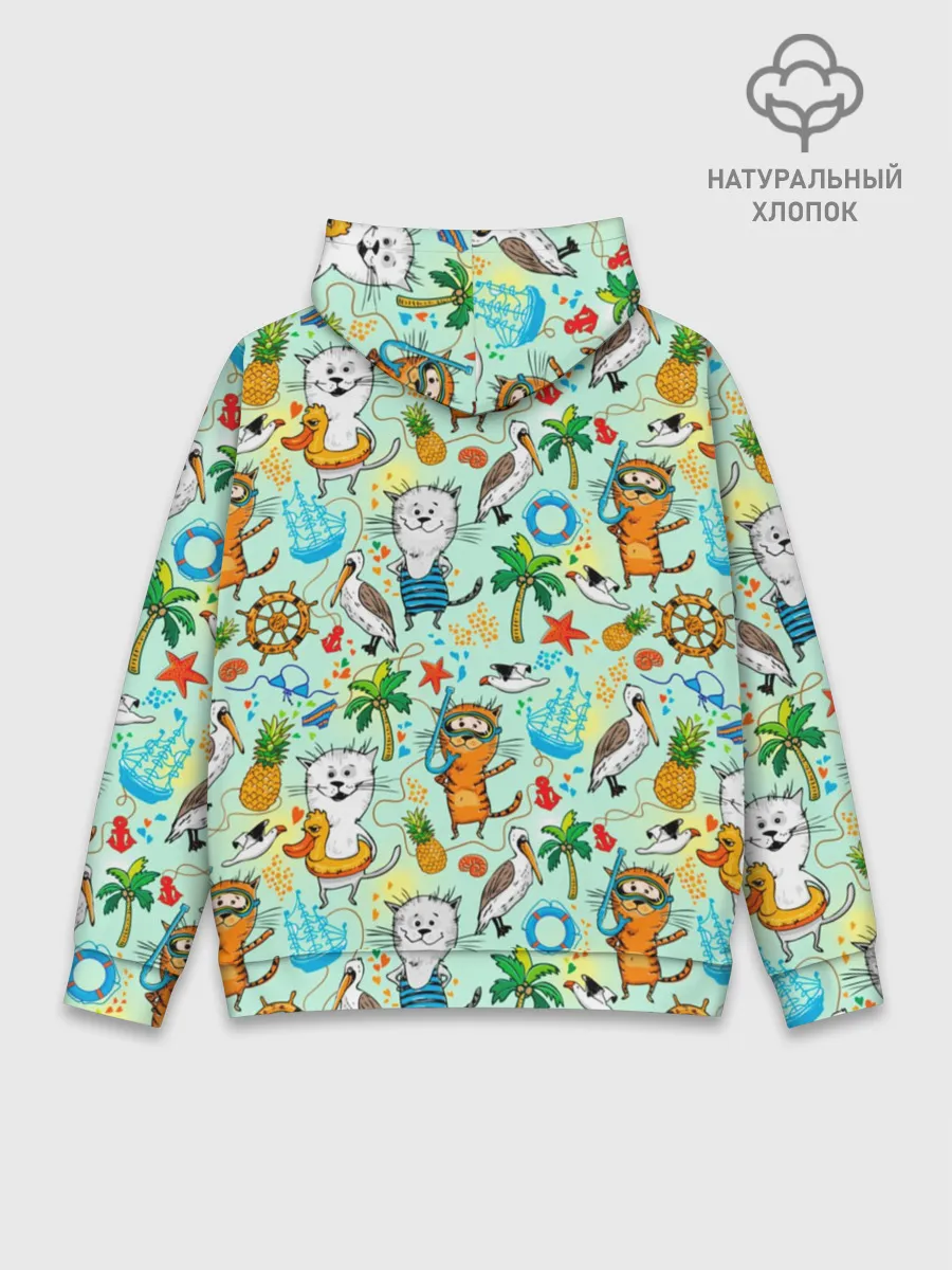 Худи мужской база хлопок / Коты на отдыхе