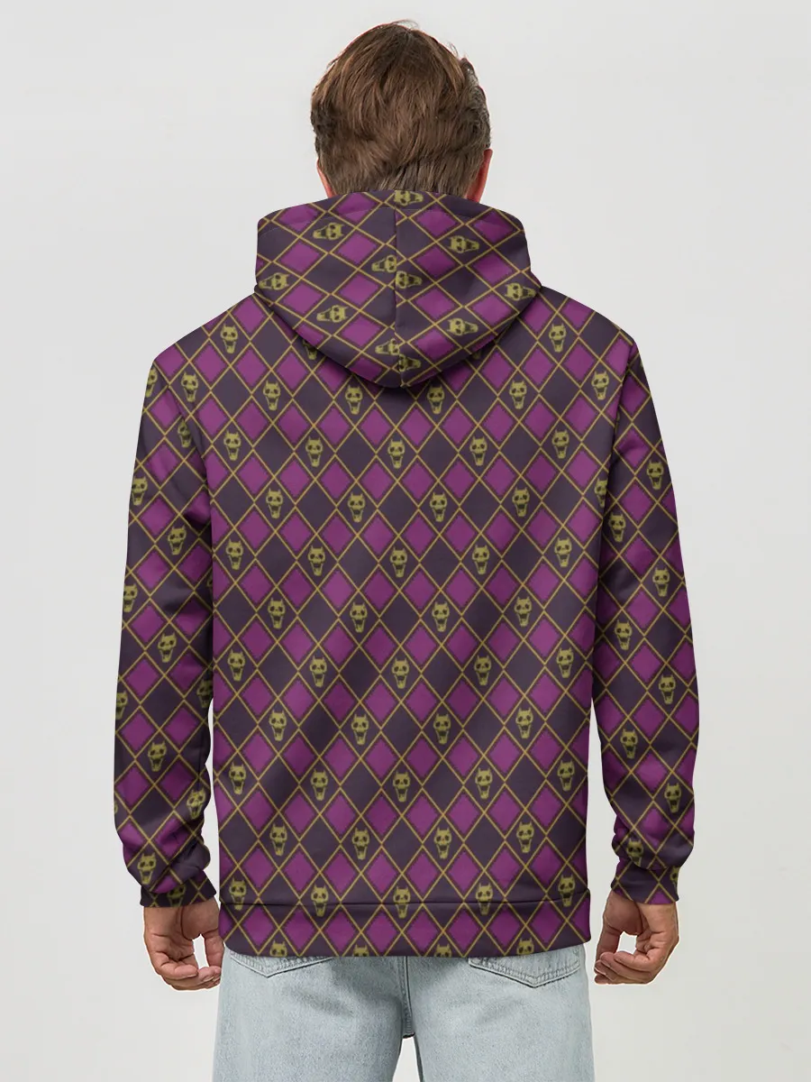 Худи мужской база хлопок / KILLER QUEEN бордовый паттерн