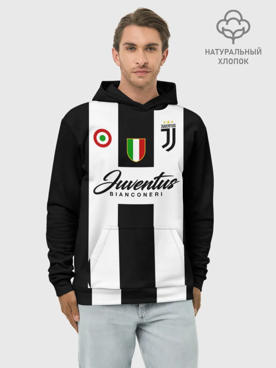 Худи мужской база хлопок / Ювентус