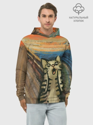 Худи мужской база хлопок / Крик котика