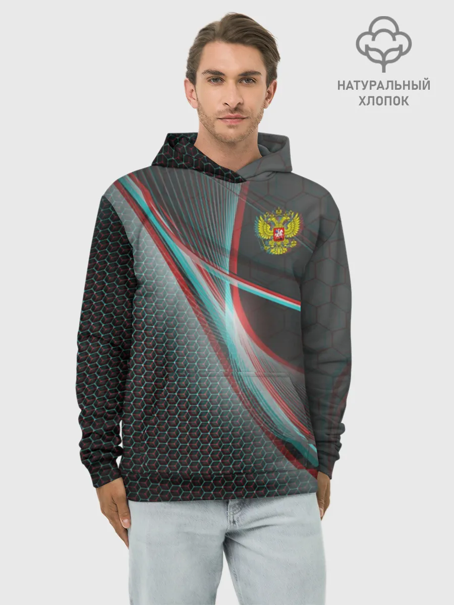 Худи мужской база хлопок / RUSSIA.
