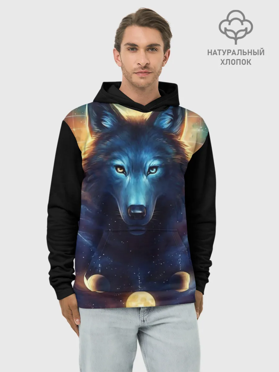 Худи мужской база хлопок / волк