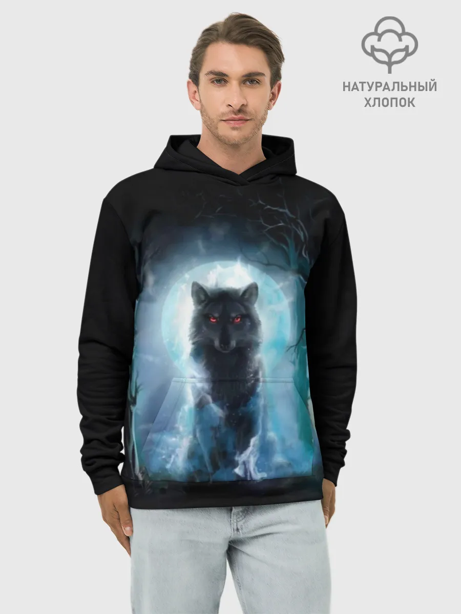 Худи мужской база хлопок / волк