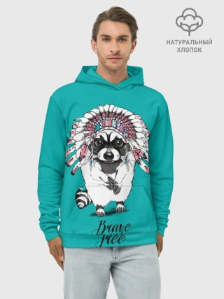 Худи мужской база хлопок / Brave and free