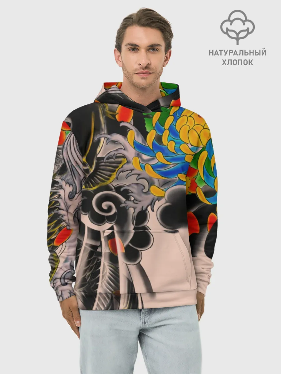 Худи мужской база хлопок / Dsquared tattoo