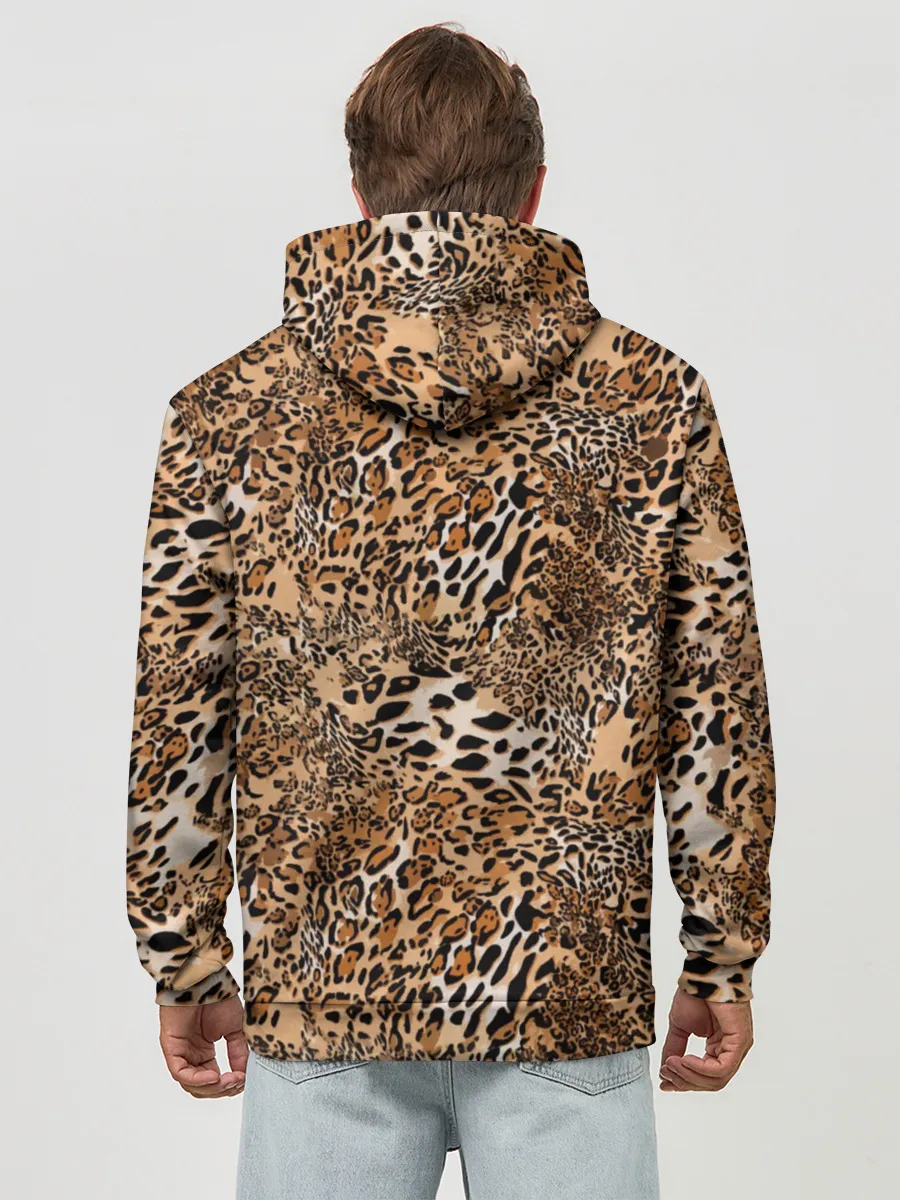 Худи мужской база хлопок / Леопард