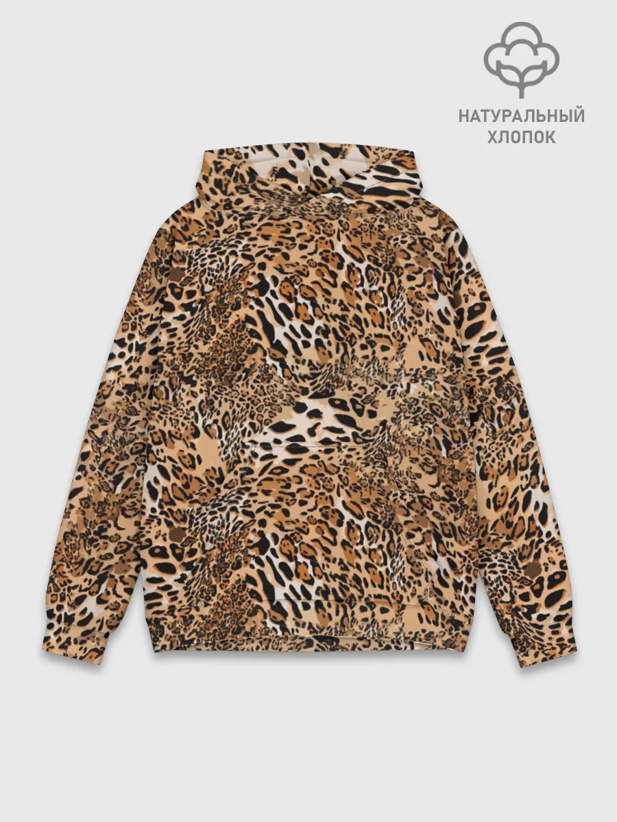 Худи мужской база хлопок / Леопард