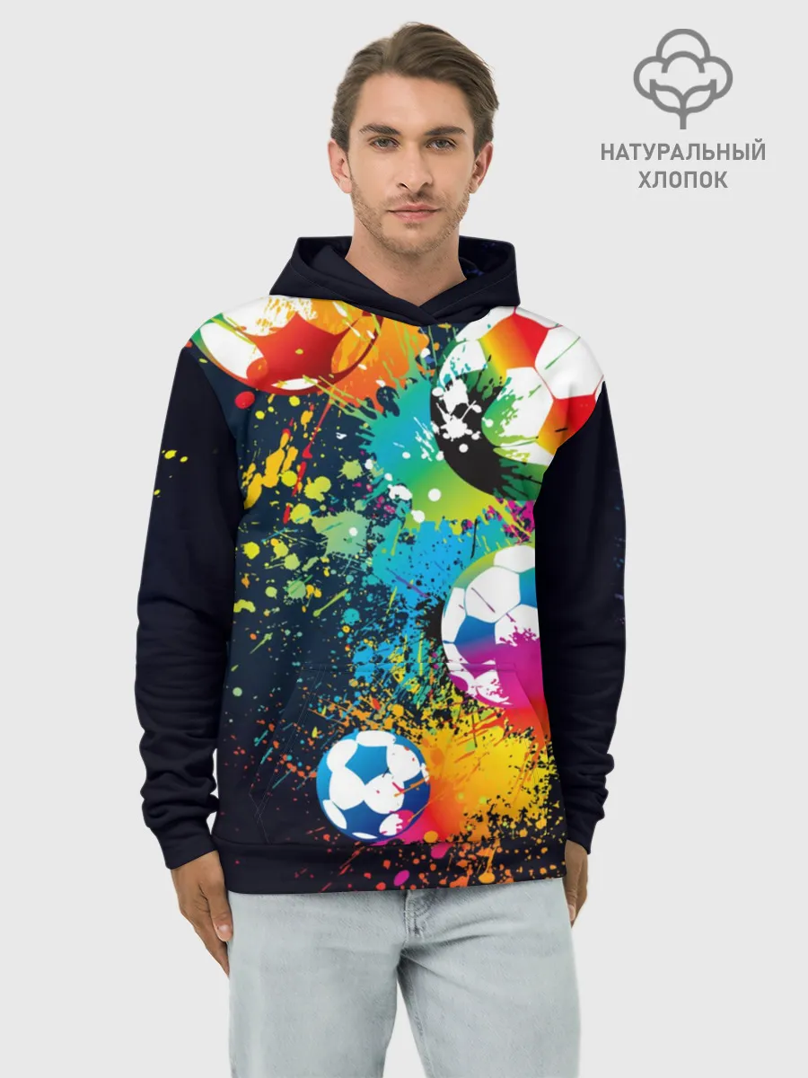 Худи мужской база хлопок / Футбольные мячи