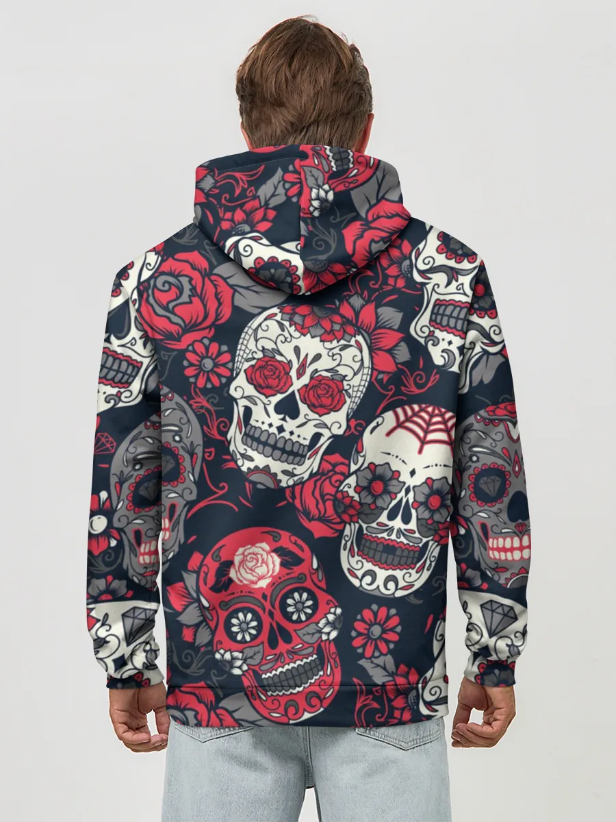 Худи мужской база хлопок / Мексиканские черепа