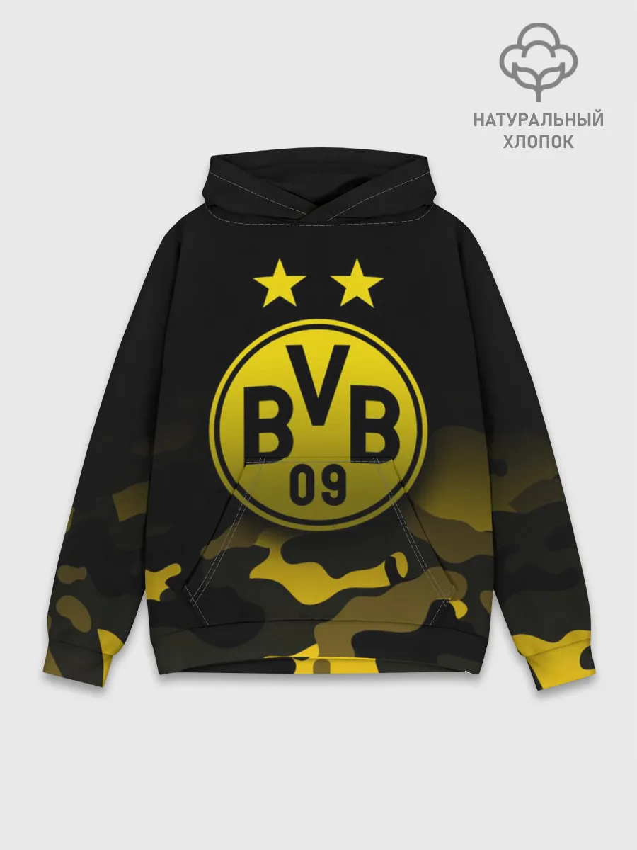 Худи мужской база хлопок / Боруссия Дортмунд